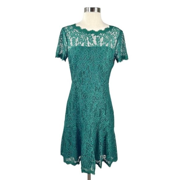 Diane von Furstenberg Green Fifi Lace Dress - Picture 2 of 9
